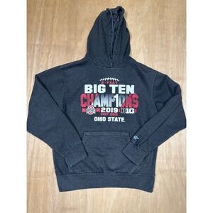 Ohio State Buckeyes Big Ten Champions 2019 Hoodie Mens Charcoal Gray Size